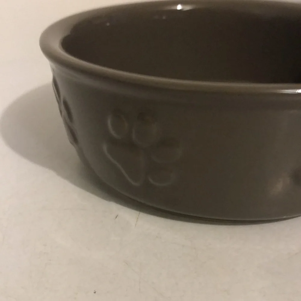Ceramic Dog Bowl: Olive color